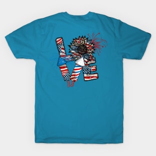 Love USA Patriot Design, 4th of July T-Shirt